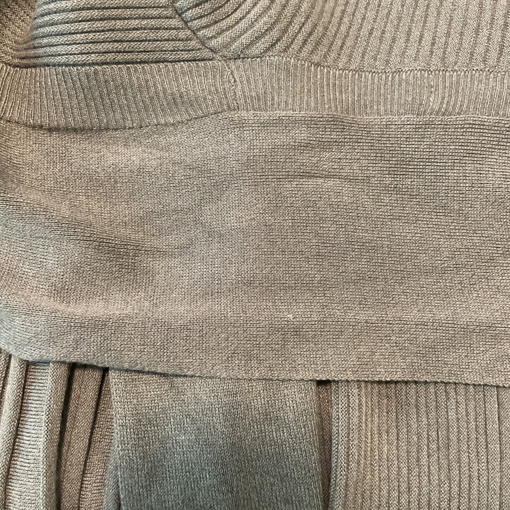 Cactus + Pearl L Sage Green Open Front Cardigan Ribbed Knit Long Sleeve - Picture 12 of 14